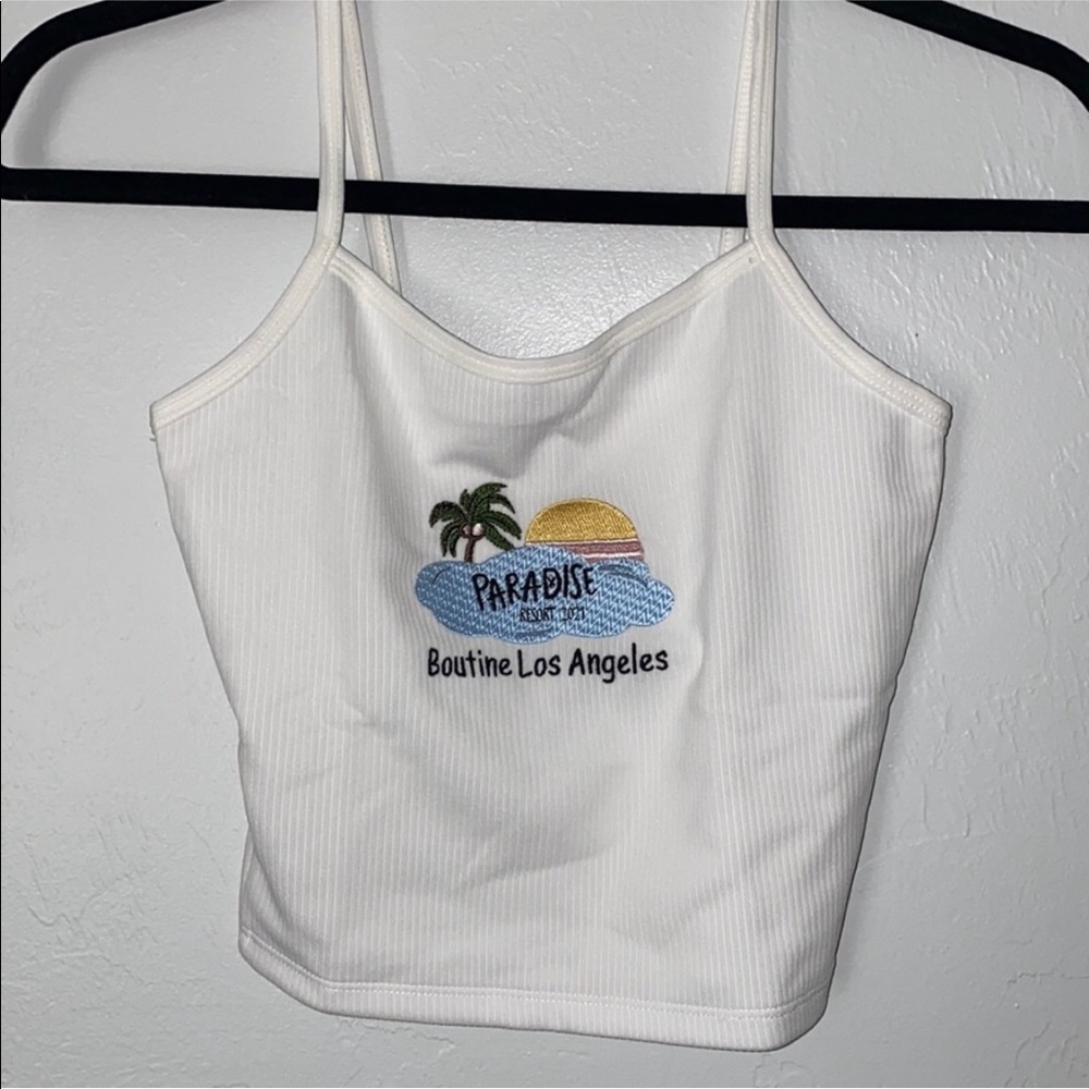 NEW LA boutine white crop top size medium